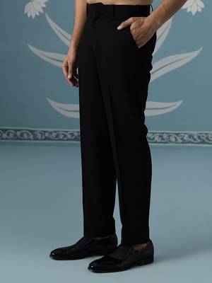 Black self design cotton indo western 5