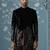 Black embroidered velvet sherwani