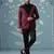 Maroon embroidered luxury blazer set
