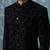 Black embroidered velvet sherwani