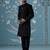 Black embroidered velvet sherwani