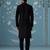 Black embroidered velvet sherwani