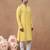 Yellow self embroidered kurta set