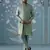 Dusky green long jacket semi-sherwani set