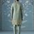 Dusky green long jacket semi-sherwani set