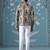Printed blazer with intricate thread embroidery