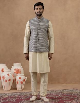 Banarsi brocade jacket with kurta set 1