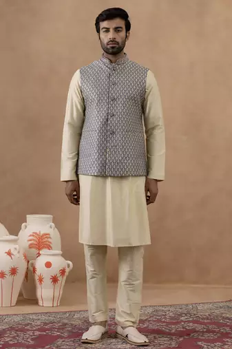Banarsi brocade jacket with kurta set