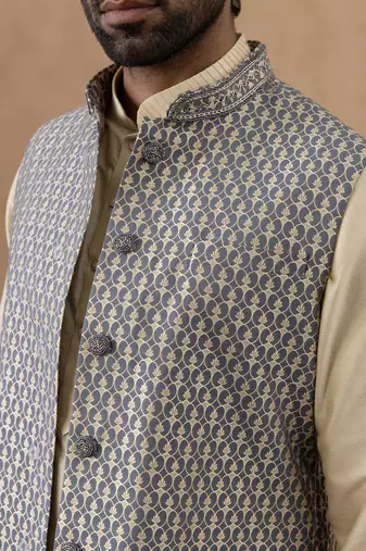 Banarsi brocade jacket with kurta set