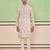 Cream self textured kurta set