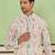 Cream self textured kurta set