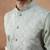 Light green jacquard jacket kurta set