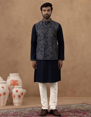 Digital printed bundi with kurta set 1