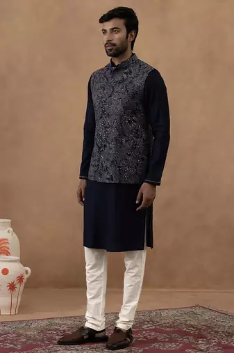 Digital printed bundi with kurta set