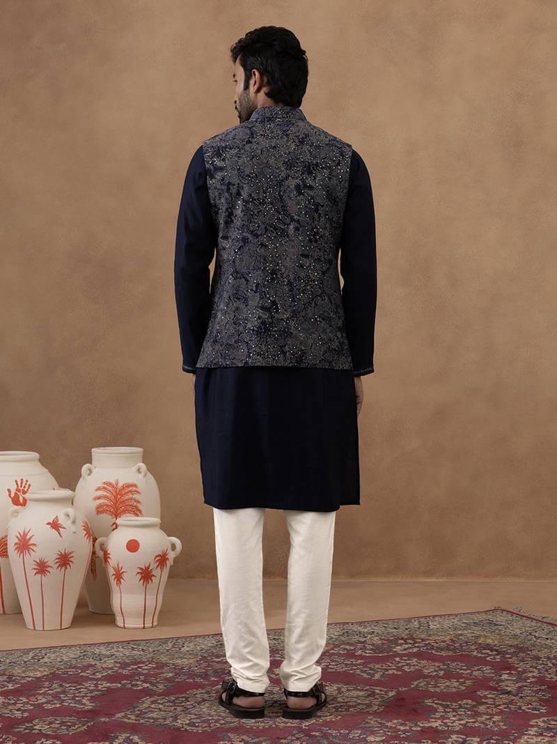 Digital printed bundi with kurta set