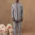 Grey embroidered indo-western jacket kurta set