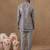 Grey embroidered indo-western jacket kurta set