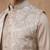 Beige embroidered long jacket kurta set