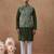 Green printed bundi kurta set
