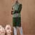 Green printed bundi kurta set
