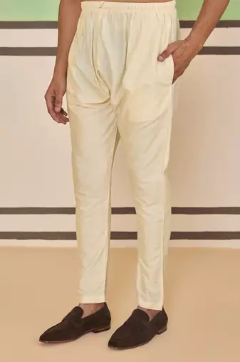 Cream all-over paisley printed kurta set