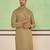 Brown textured striped kurta set