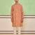 Peach gold ethnic textured kurta set