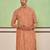 Peach gold ethnic textured kurta set