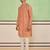 Peach gold ethnic textured kurta set