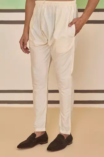 Peach gold ethnic textured kurta set