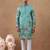 Aqua green heritage embroidered kurta set