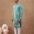 Aqua green heritage embroidered kurta set
