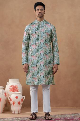 Multi color floral printed kurta set