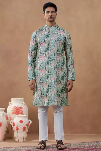 Multi color floral printed kurta set