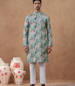Multi color floral printed kurta set