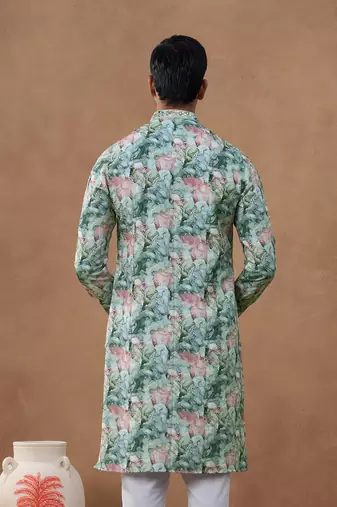 Multi color floral printed kurta set
