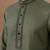 Olive green kurta with black floral embroidery set