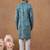 Teal printed cotton kurta set