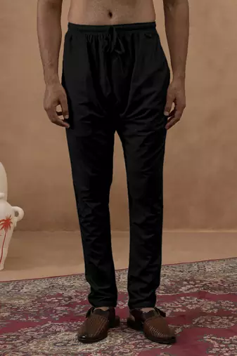 Black floral festive kurta set