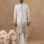 Cream kurta with detailed front machine embroidery