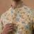 Floral printed beige kurta set