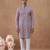 Lavender textured brocade kurta set