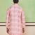 Rose pink ethnic check & floral kurta set
