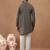 Olive brown self-design kurta set