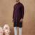 Maroon black motif embroidered kurta set