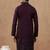 Maroon black motif embroidered kurta set