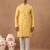 Festive yellow front open kurta set