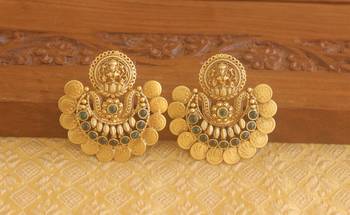 Matte finish chand bali temple earrings 1