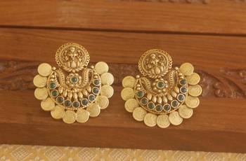 Matte finish chand bali temple earrings 2