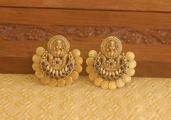 Matte finish chand bali temple earrings 1